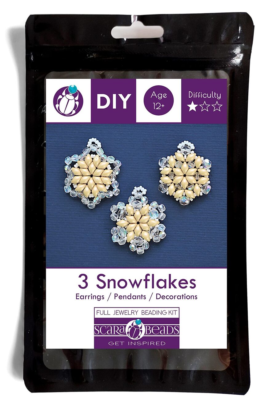 6146 SCARA Jewelry Making Kit - 3 Snowflakes Crystal Beads for Crafts